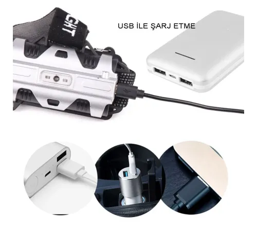 4 Modlu Sensörlü Şarjlı Güçlü Kafa Lambası Wt-248