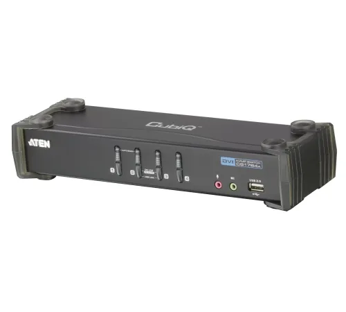 4 port&#039;lu USB 2.0 DVI KVMP™ Switch + 2 portlu USB (2.0) Hub, Masaüstü Tip, KVM bağlantı kablosu ürün beraberinde gelmektedir