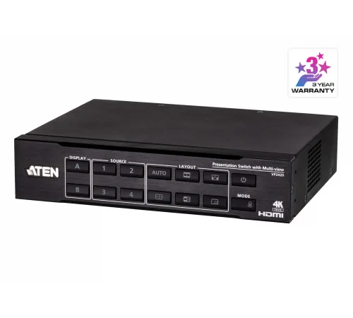 4 x 2 True 4K HDMI Presentation Switch with Multi View