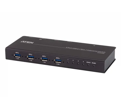 4 x 4 USB 3.1 Gen1 USB Arayüzüne Sahip Cihazları Paylaştıran Endüstriyel Hub Switch<br>
4 x 4 USB 3.1 Gen 1 Industrial Hub Switch