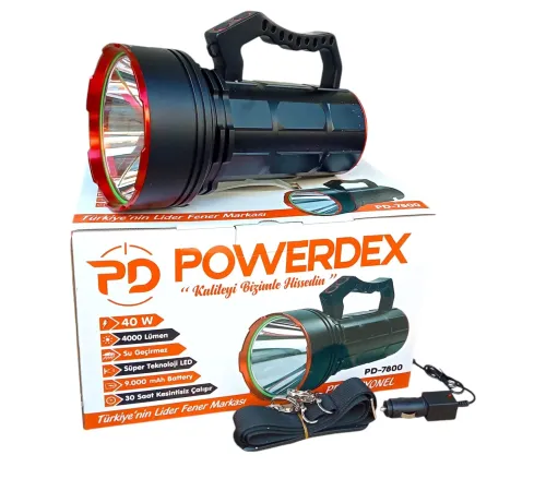 40W 4000 Lümen Şarjlı El Feneri Projektör PD-7800