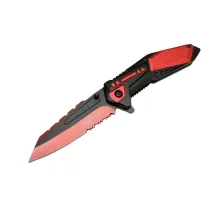 4173 Kırmızı Kamp Çakı 21cm - Yarı , Testere Detaylı