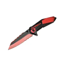 4173 Kırmızı Kamp Çakı 21cm - Yarı , Testere Detaylı