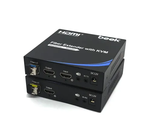 4K @60Hz HDMI KVM Fiber Sinyal Uzatma Cihazı, Single Mode, 20km