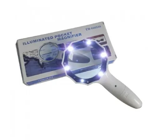 4X 6 Led Işık Aydınlatma 75Mm Optik Lens El Büyüteç