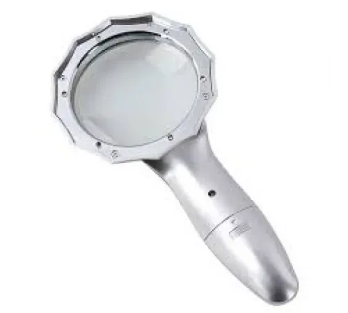 4X 6 Led Işık Aydınlatma 75Mm Optik Lens El Büyüteç