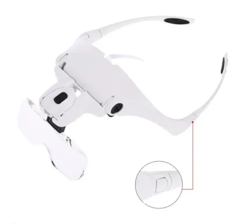 5 Lens 1.0X-3.5X 2Led Işıklı İle Ayarlanabilir Gözlük Büyüteç 9892B2