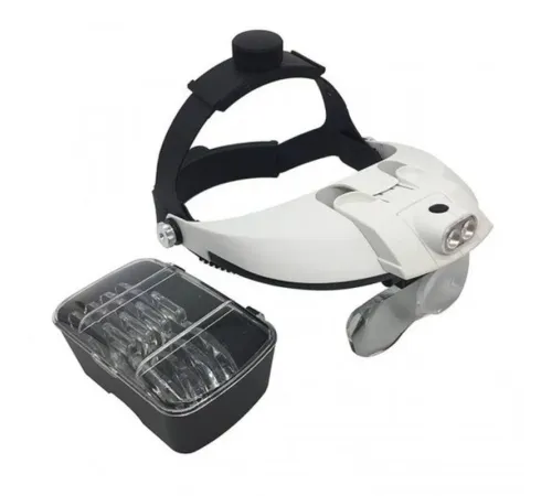 5 Mercekli Çok Fonksiyonlu Başlık Tip Işıklı Büyüteç 81001H