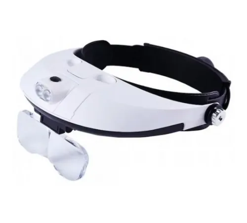 5 Mercekli Çok Fonksiyonlu Başlık Tip Işıklı Büyüteç Mg-81001-G