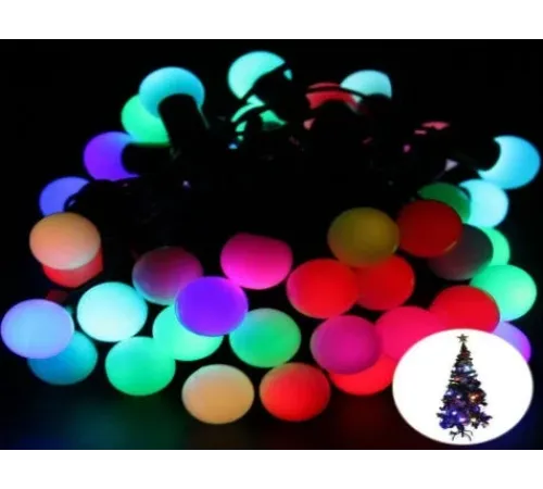 5 Metre 28 Led Fişli RGB Mini Top Led Siyah Kablo