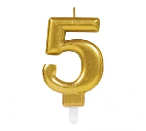 5 Rakam Mum Gold Renk