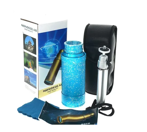 50X50 Panda Metal Gövde Tek Gözle Büyük Mercek Korsan Dürbün Mavi