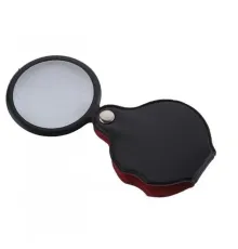 5X-50Mm-Mini Büyüteç Cepte Taşınan Optik Lens Katlanabilir Deri Kaplama Xx1051