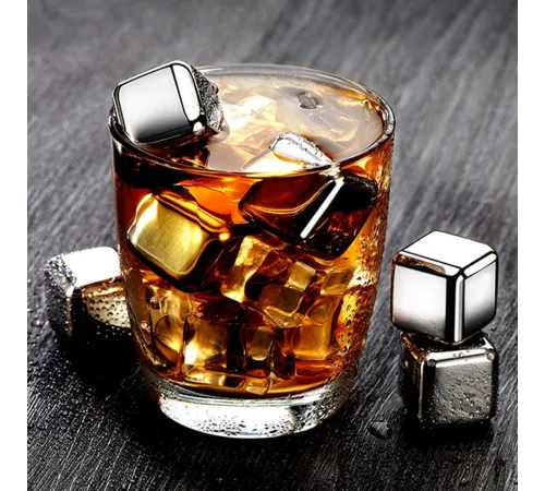 6 Parça Metal Kaplama Soğutma Buz Küpü