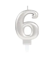 6 Rakam Mum Gümüş Renk