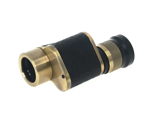 6X24 Baigish Askeri Tarzi Pirinç Ve Deri Kaplamalı Deri Çantalı Monocular Dürbün Sarı