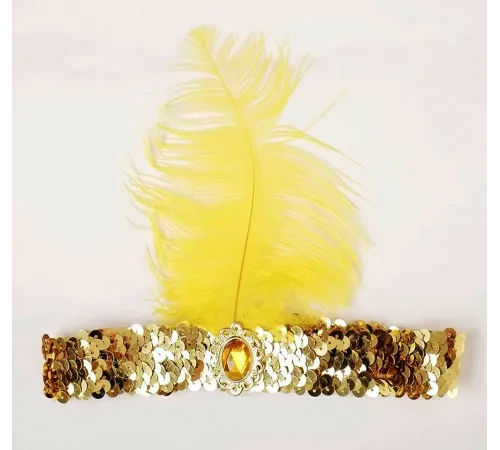 70'ler 80'ler ve 90'lar Temalı Altın Renk Çarliston Saç Bandı