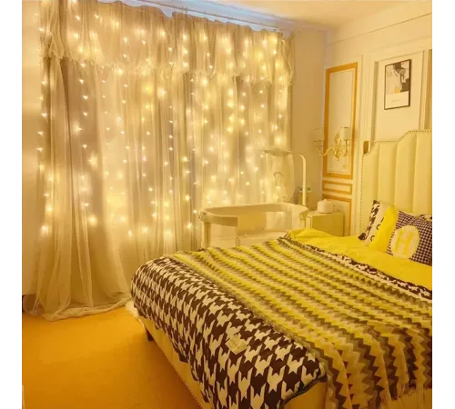 8 Fonksiyonlu Peri Perde Led Uzaktan Kumandalı Günışığı Perde Peri Led (3 mt x 3 mt)