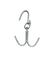 8 mm Kasap Et Kancası - 2&#39;li Dönerli Set - Paslanmaz Çelik - Et İşleme - Hijyenik - Düzenli - Dayanıklı - Uzun Ömürlü