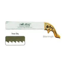 Abay İnce Diş Zıvana El Testere 12 No - Ahşap Sap