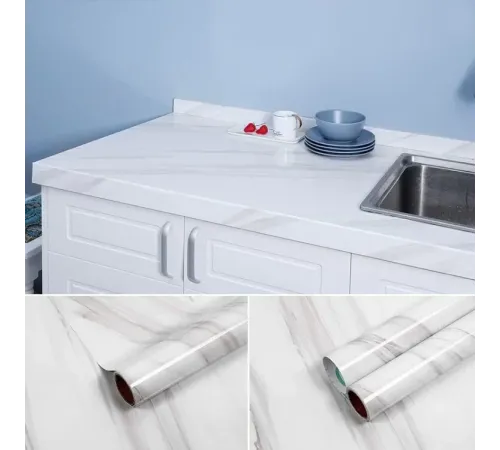 Açık Mermer Desenli Yapışkanlı Kaplama Kağıdı Büyük Boy 5 Metre