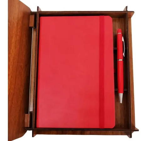 Ahşap Kutulu Defter Kalem