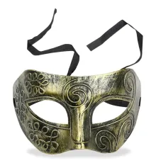 Altın Eskitme Yüz Maskesi - Antik Tarz Balo Maskesi