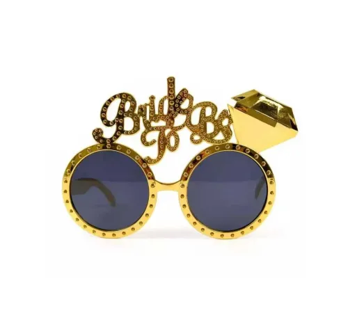 Altın Renk Bride To Be Yazılı Gelin Gözlüğü 15x10 cm