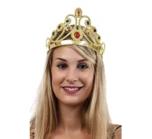 Altın Renk Plastik Prenses Tacı Kraliçe Tacı 60 cm