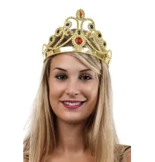 Altın Renk Plastik Prenses Tacı Kraliçe Tacı 60 cm