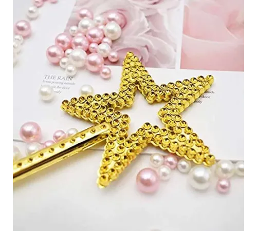 Altın Renk Yıldız Peri Asası Peri Değneği 34 cm 1 Adet