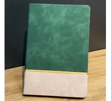 Altın Şeritli Yeşil Deri Not Defteri