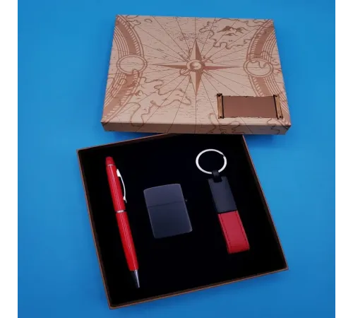 Anahtarlık Çakmak Ve Kalem Hediye Seti