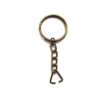 Anahtarlık Halkası, Halka + Zincir + Üçgen, 24mm, Antik, 1000 Adet