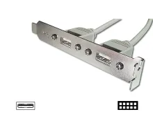 Anakarttaki USB 2.0 Portları (Internal) Slot Bracket&#039;e (External) Taşıyan Kablo, 
2 x USB A Dişi <-> 2 x 5 pin IDC Dişi, 0.25 metre, AWG 28