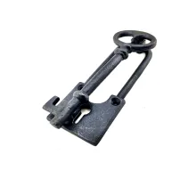 Antika Tarz Dekoratif Pirinç Anahtar Kapı Tokmağı, Taktak - 170x60mm, Oksit