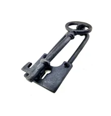 Antika Tarz Dekoratif Pirinç Anahtar Kapı Tokmağı, Taktak - 170x60mm, Oksit