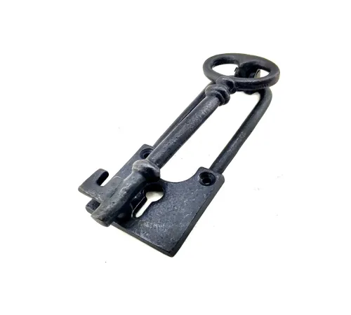 Antika Tarz Dekoratif Pirinç Anahtar Kapı Tokmağı, Taktak - 170x60mm, Oksit