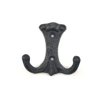 Antika Tarz Dekoratif Pirinç Anıt Çiftli Vestiyer Askı - 85x72 mm, Oksit