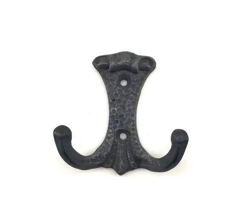 Antika Tarz Dekoratif Pirinç Anıt Çiftli Vestiyer Askı - 85x72 mm, Oksit