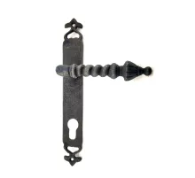 Antika Tarz Dekoratif Pirinç Burma Oda Kapı Kolu - 247x35 mm, Oksit