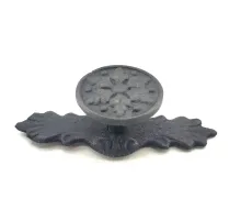 Antika Tarz Dekoratif Pirinç Çiçek Düğme - 27x70 mm, Oksit