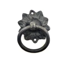 Antika Tarz Dekoratif Pirinç Çiçek Mobilya Kulbu, Kapı Kilit Halkası - 50mm, Oksit
