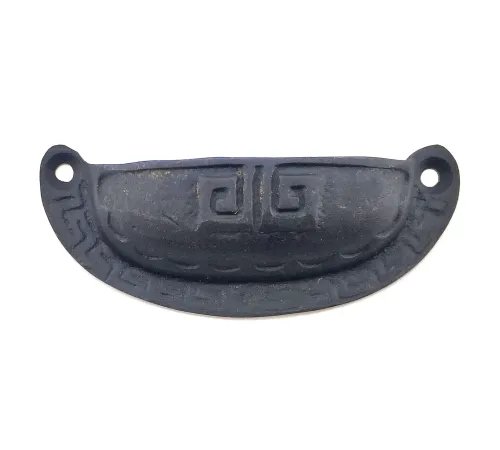 Antika Tarz Dekoratif Pirinç Çizgili Tas Mobilya Kulbu - 37x90 mm, Oksit