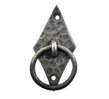 Antika Tarz Dekoratif Pirinç Dik Baklava Halka , Mobilya Kulbu - 82x41 mm, Oksit