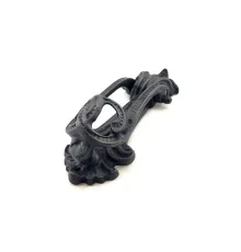 Antika Tarz Dekoratif Pirinç Doğa Kapı Tokmağı, Taktak - 205x73 mm, Oksit