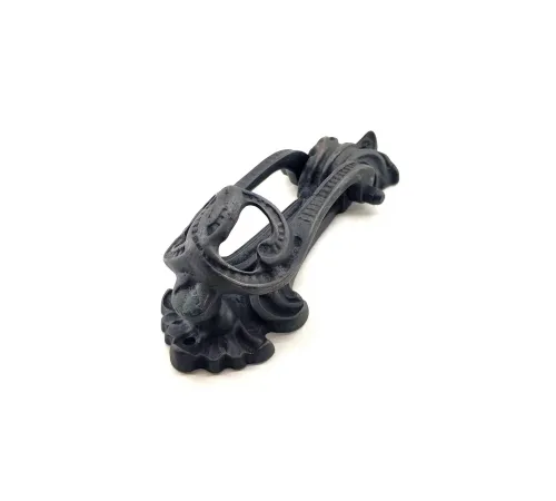 Antika Tarz Dekoratif Pirinç Doğa Kapı Tokmağı, Taktak - 205x73 mm, Oksit