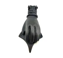 Antika Tarz Dekoratif Pirinç El Kapı Tokmağı, Taktak - 167x75 mm, Oksit