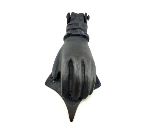 Antika Tarz Dekoratif Pirinç El Kapı Tokmağı, Taktak - 167x75 mm, Oksit