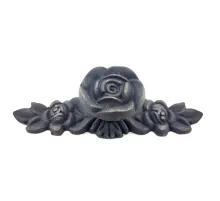 Antika Tarz Dekoratif Pirinç Gül Düğme - 30x100 mm, Oksit